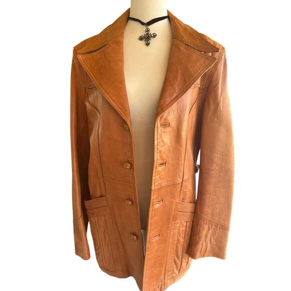 Vintage Tan Wilson’s House of Suede Leather coat/jacke Size 40